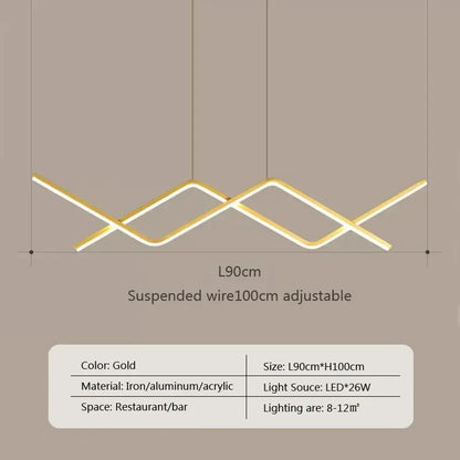 Modern LED Pendant Light | 90cm Dual Arm Design
