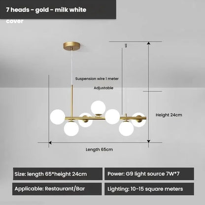 Designer LED Glass Globe Pendant Light