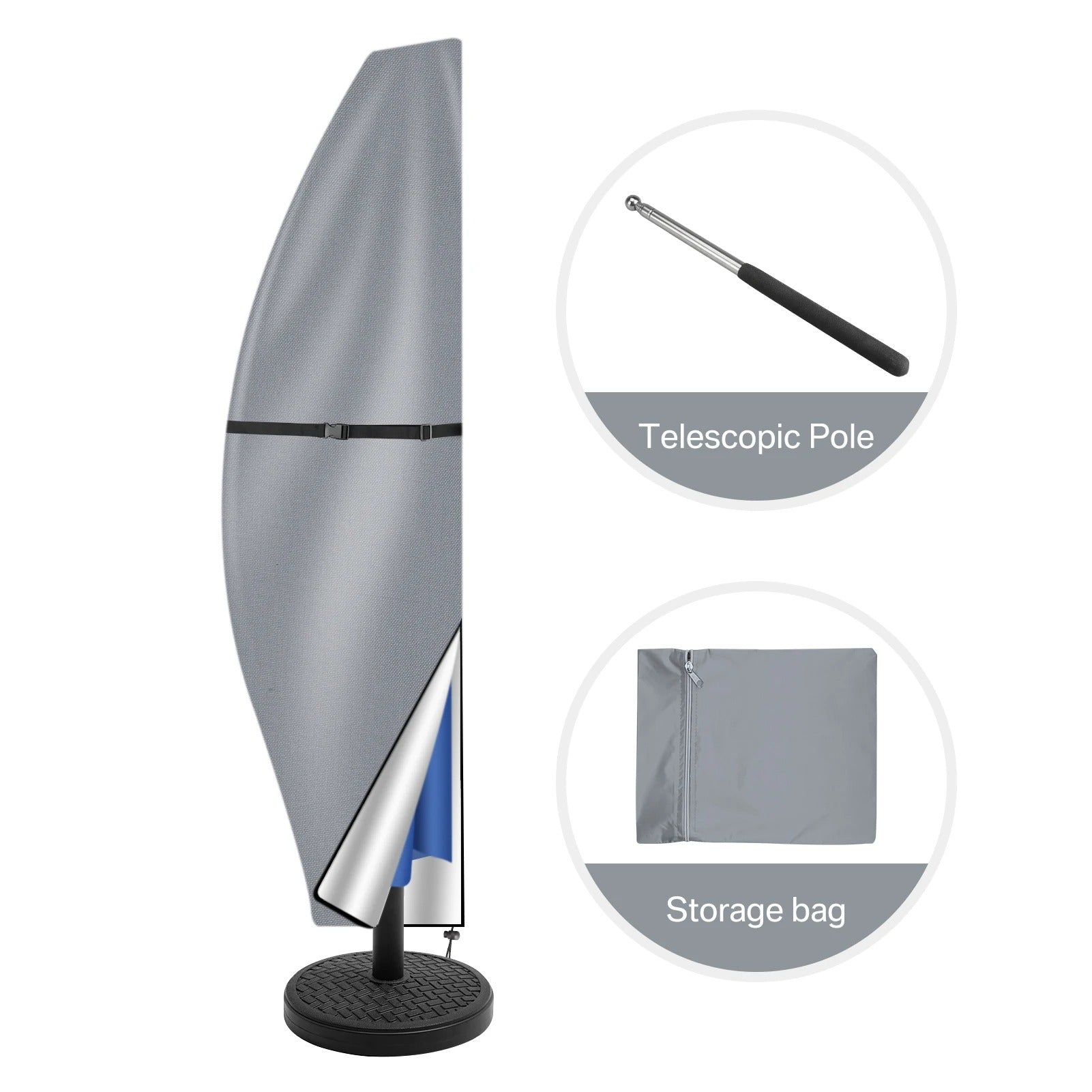 Durable Parasol Covers – Waterproof with Zipper and Drawstring