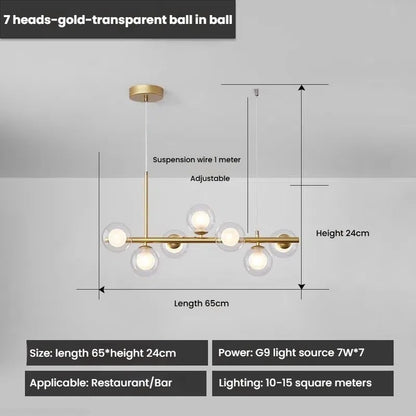 Designer LED Glass Globe Pendant Light
