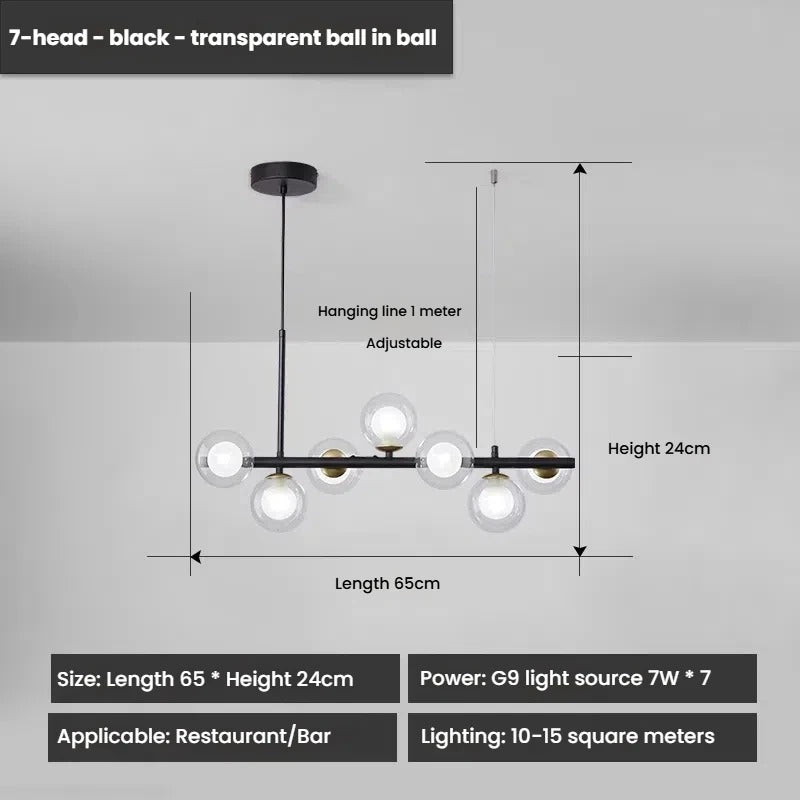 Designer LED Glass Globe Pendant Light