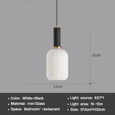 Wagner - Colorful Glass Striped Hanging Lamps - Act Design Shop