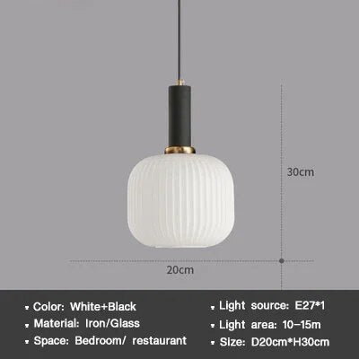 Wagner - Colorful Glass Striped Hanging Lamps - Act Design Shop