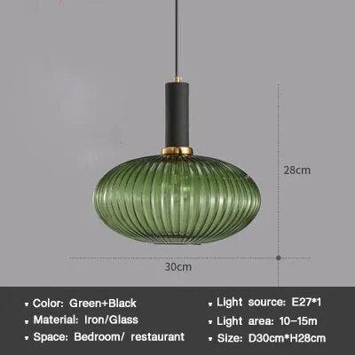 Wagner - Colorful Glass Striped Hanging Lamps - Act Design Shop