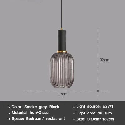 Wagner - Colorful Glass Striped Hanging Lamps - Act Design Shop
