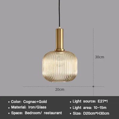 Wagner - Colorful Glass Striped Hanging Lamps - Act Design Shop