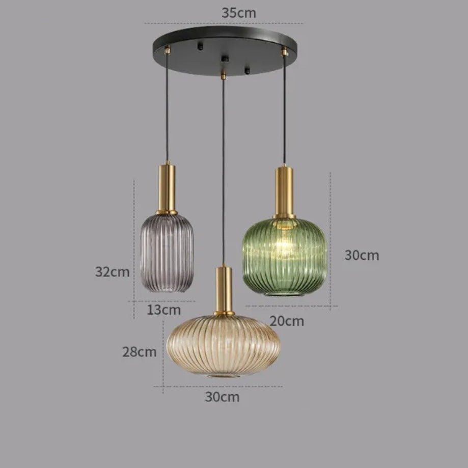 Wagner - Colorful Glass Striped Hanging Lamps - Act Design Shop
