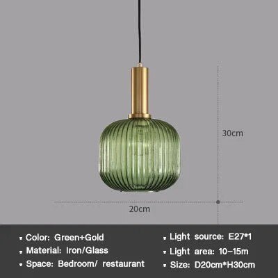Wagner - Colorful Glass Striped Hanging Lamps - Act Design Shop