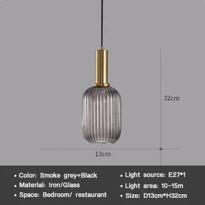 Wagner - Colorful Glass Striped Hanging Lamps - Act Design Shop