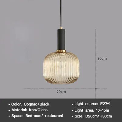 Wagner - Colorful Glass Striped Hanging Lamps - Act Design Shop