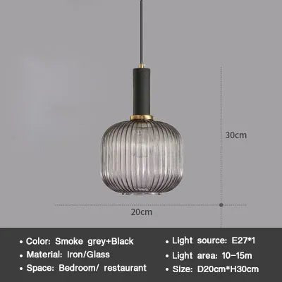 Wagner - Colorful Glass Striped Hanging Lamps - Act Design Shop
