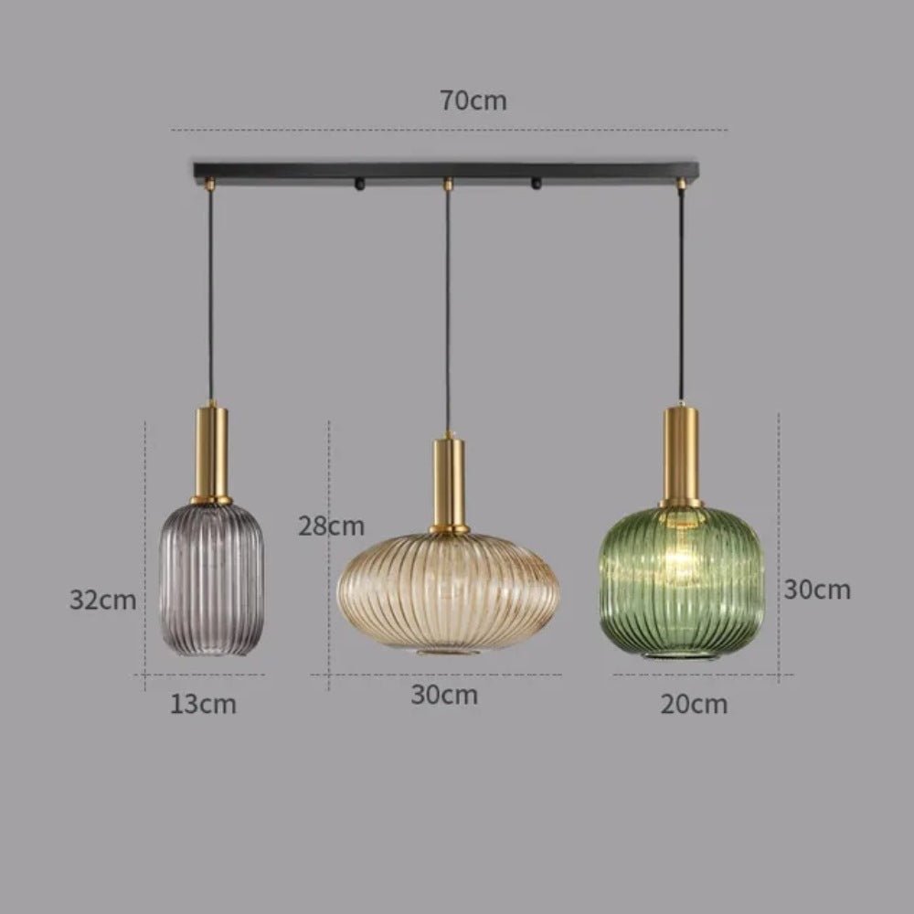 Wagner - Colorful Glass Striped Hanging Lamps - Act Design Shop