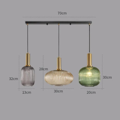 Wagner - Colorful Glass Striped Hanging Lamps - Act Design Shop