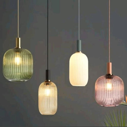 Wagner - Colorful Glass Striped Hanging Lamps - Act Design Shop