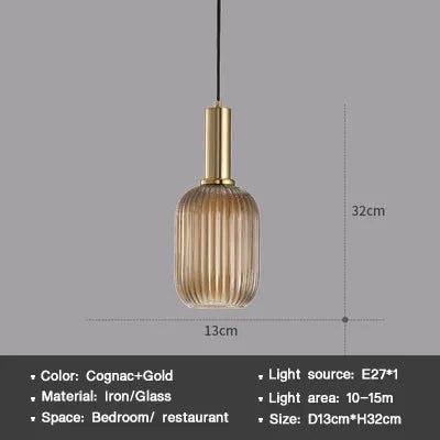 Wagner - Colorful Glass Striped Hanging Lamps - Act Design Shop