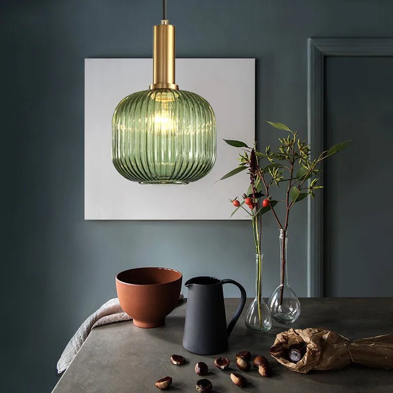 Wagner - Colorful Glass Striped Hanging Lamps - Act Design Shop