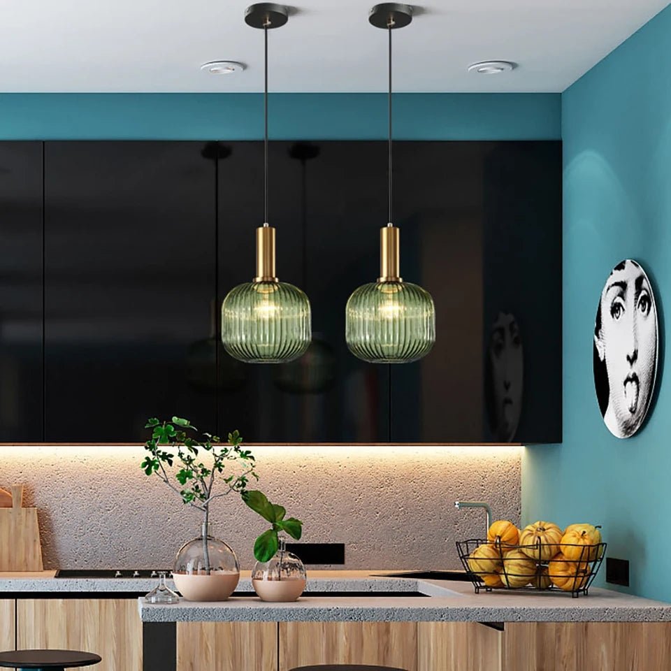 Wagner - Colorful Glass Striped Hanging Lamps - Act Design Shop