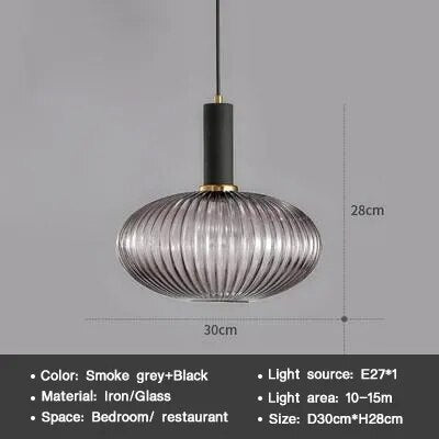 Wagner - Colorful Glass Striped Hanging Lamps - Act Design Shop