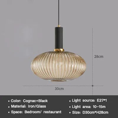 Wagner - Colorful Glass Striped Hanging Lamps - Act Design Shop
