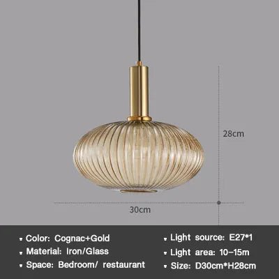 Wagner - Colorful Glass Striped Hanging Lamps - Act Design Shop