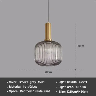 Wagner - Colorful Glass Striped Hanging Lamps - Act Design Shop