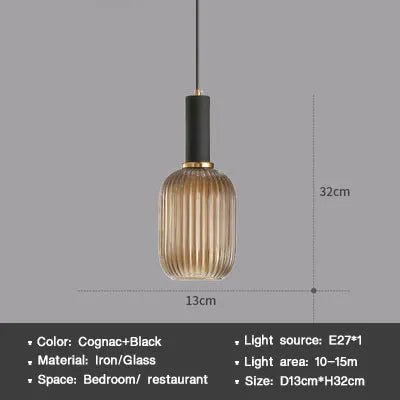 Wagner - Colorful Glass Striped Hanging Lamps - Act Design Shop