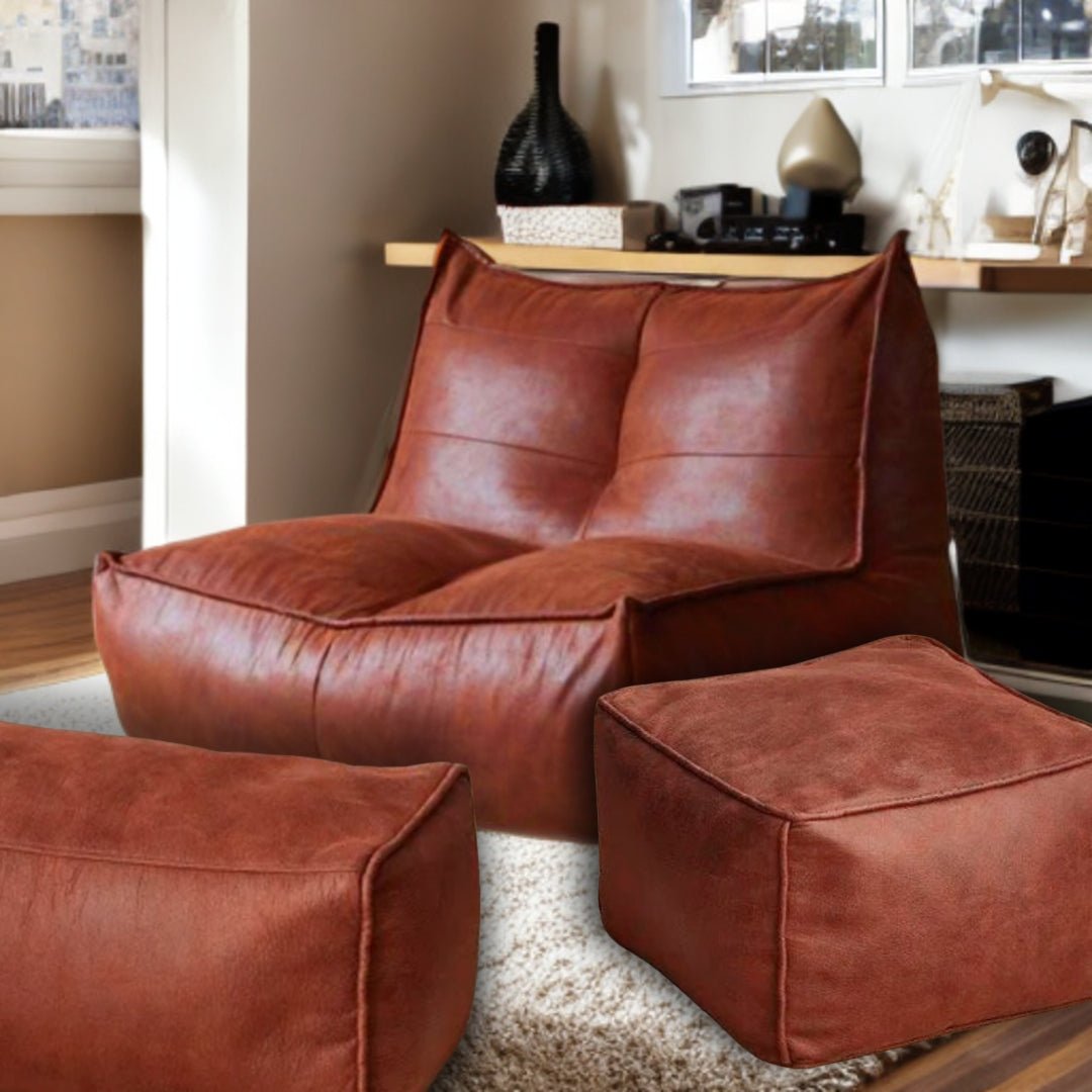 Wagner - Fauteuil Beanbag Rib Modern Retro - Leather - Act Design Shop