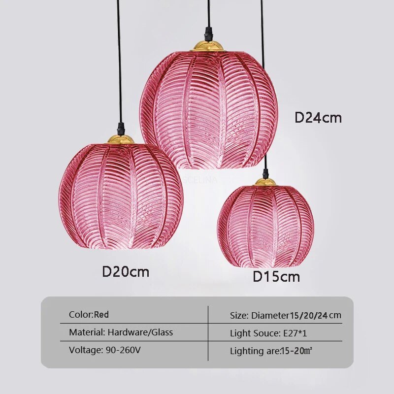 Wagner - Glass Pendant Light Leaf Pattern - Act Design Shop