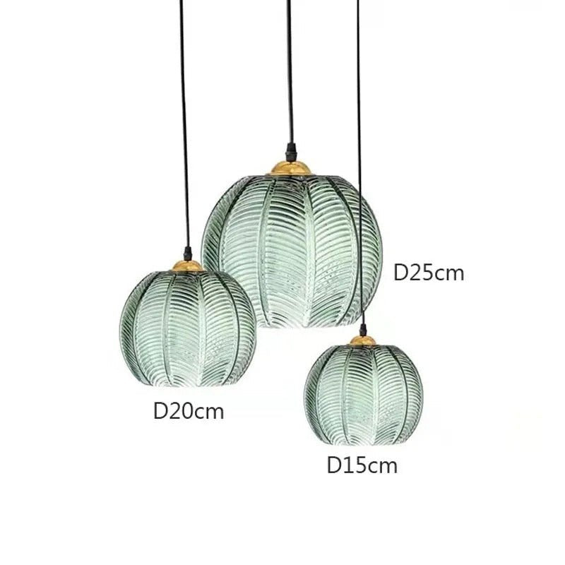 Wagner - Glass Pendant Light Leaf Pattern - Act Design Shop