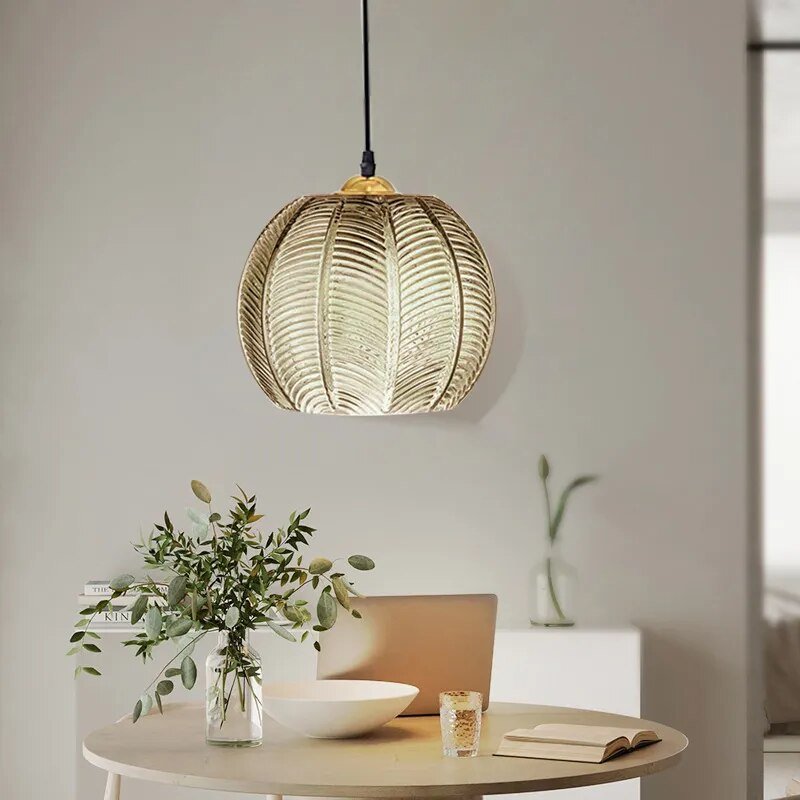 Wagner - Glass Pendant Light Leaf Pattern - Act Design Shop
