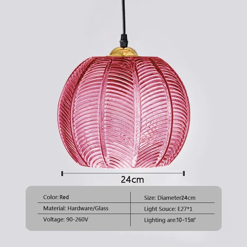 Wagner - Glass Pendant Light Leaf Pattern - Act Design Shop