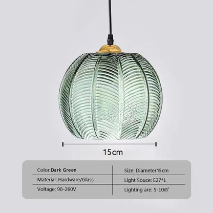 Wagner - Glass Pendant Light Leaf Pattern - Act Design Shop