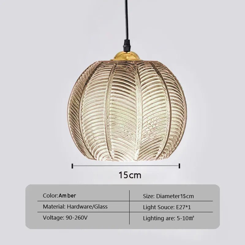 Wagner - Glass Pendant Light Leaf Pattern - Act Design Shop