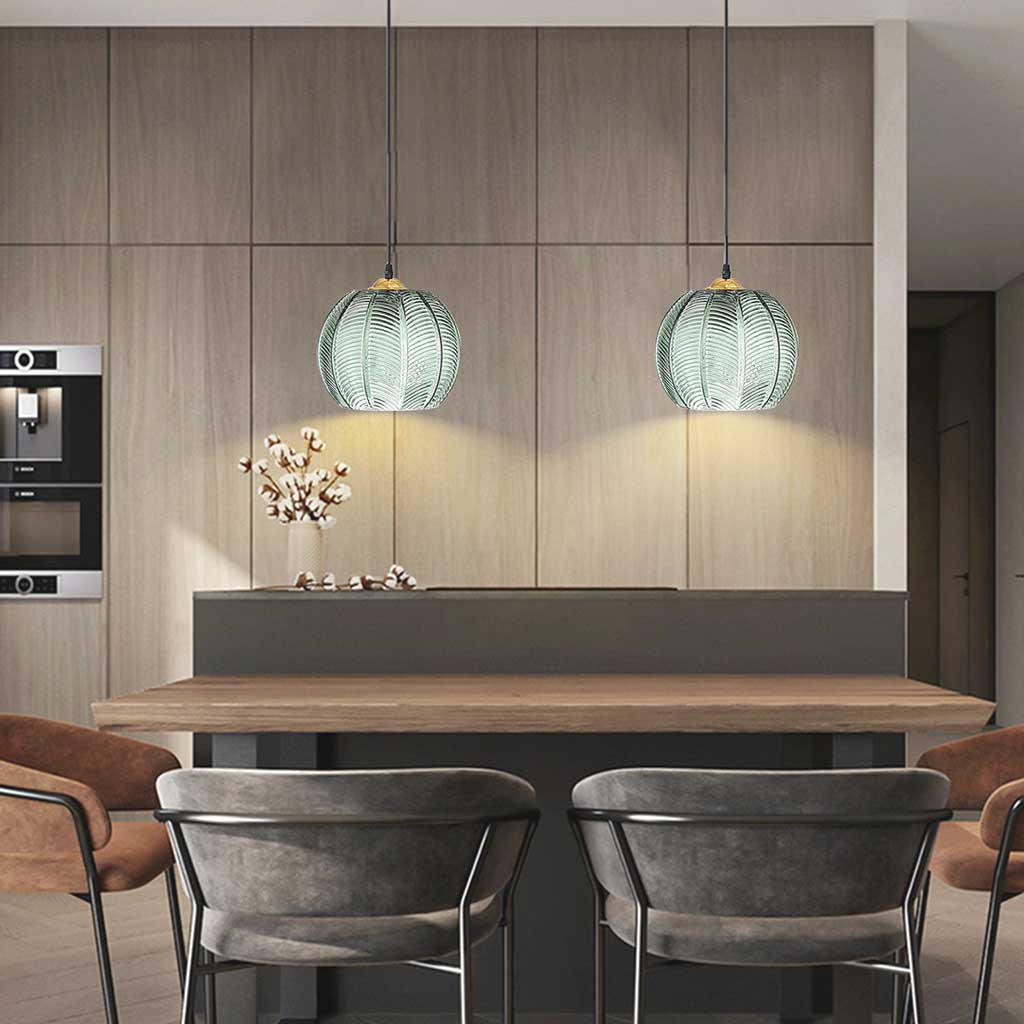 Wagner - Glass Pendant Light Leaf Pattern - Act Design Shop