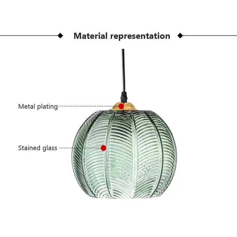 Wagner - Glass Pendant Light Leaf Pattern - Act Design Shop