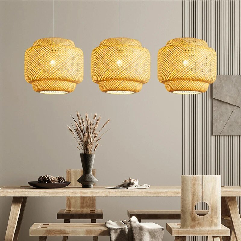 Wagner - Handmade Double Layer Bamboo Hanging Lamp - Act Design Shop