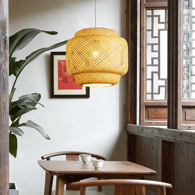 Wagner - Handmade Double Layer Bamboo Hanging Lamp - Act Design Shop