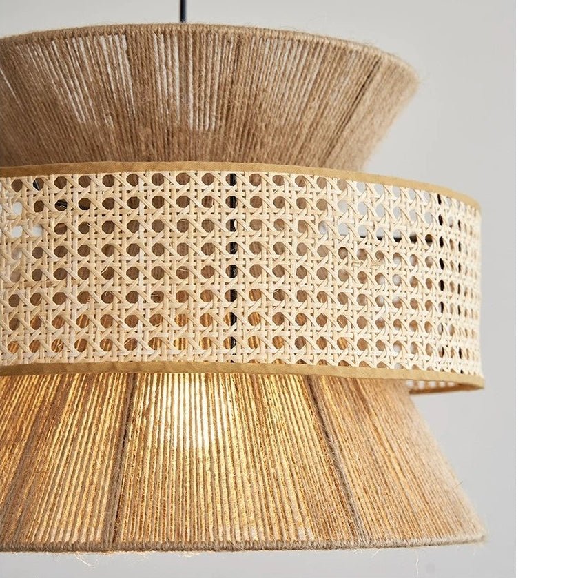 Wagner - Henneptouw Hanglamp Rotan Grid Handwoven 3 - Shaft - Act Design Shop