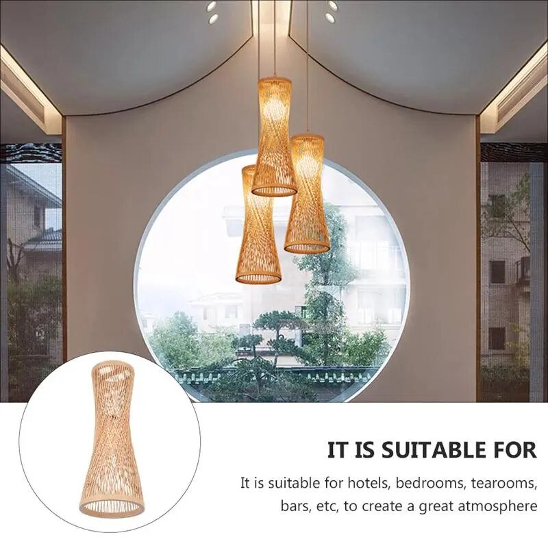 Wagner - Japanese Bamboo Long Woven Hanging Light - Act Design Shop