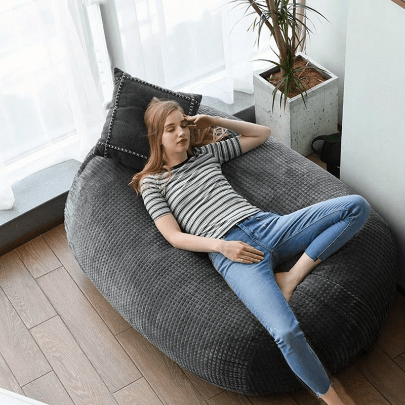 Wagner - Long Mega XXL Beanbag Grey Pattern - Act Design Shop