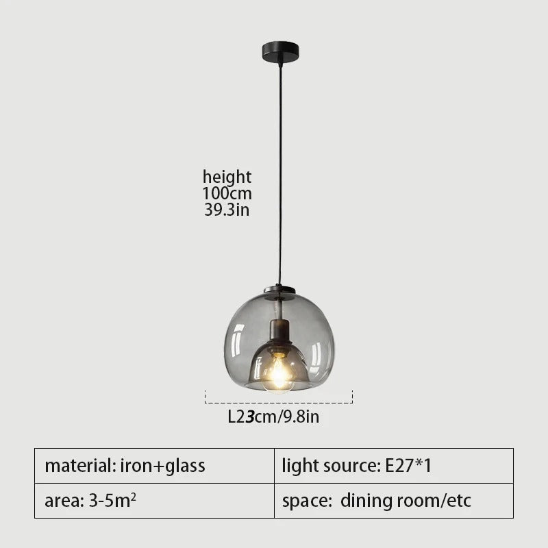 Wagner - Smoke Glass Hanging lamps Vintage Industrial Black - Act Design Shop