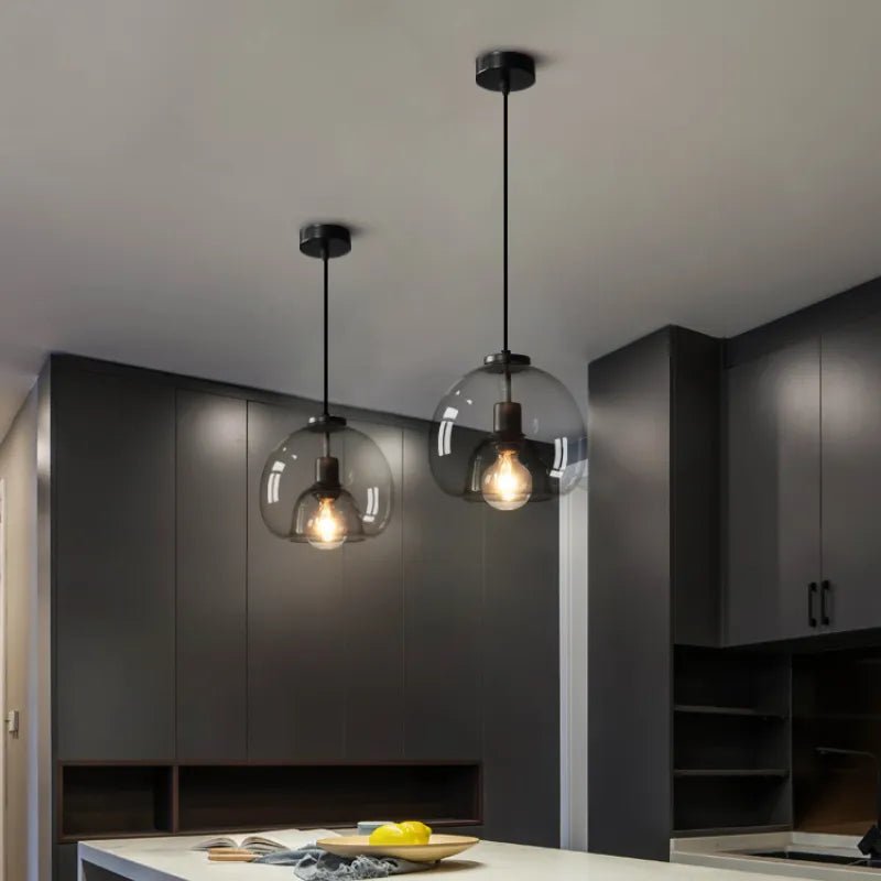Wagner - Smoke Glass Hanging lamps Vintage Industrial Black - Act Design Shop