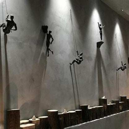 6pc Rock Climbing Man Resin Wall Hanging Statue Sculpture Figures - Act Design Shop