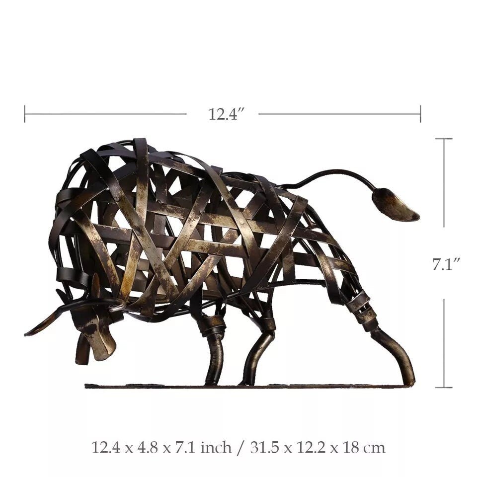 Durable Iron - made Braided Cattle Metal Sculpture Home Office Decor - Act Design Shop