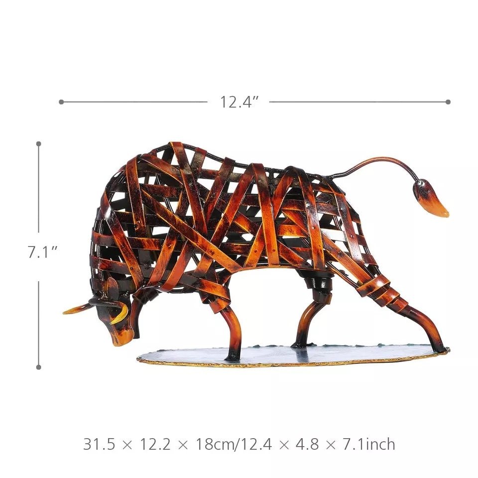 Durable Iron - made Braided Cattle Metal Sculpture Home Office Decor - Act Design Shop