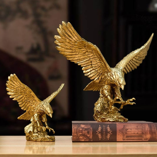 Golden Eagle | Amerikaanse Hars Standbeeld | Falcon Art Animal Model Collection Ornament Home Office Desktop Feng Shui Decor Beeldjes - Act Design Shop