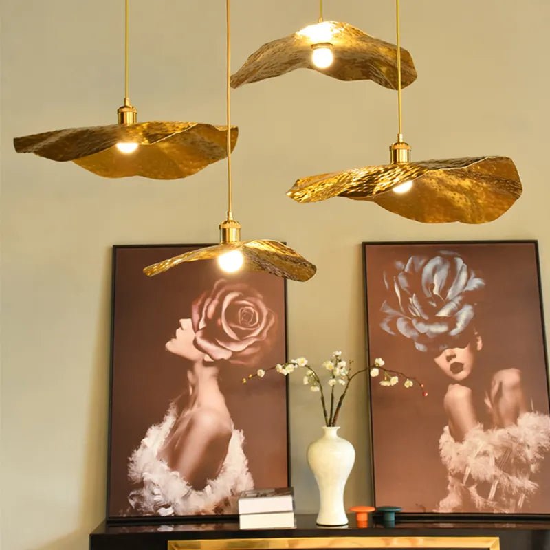 Gouden Lotusblad Hanglamp van Messing - Act Design Shop