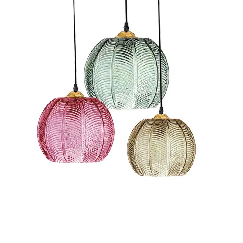 Wagner - Glass Pendant Light Leaf Pattern - Act Design Shop