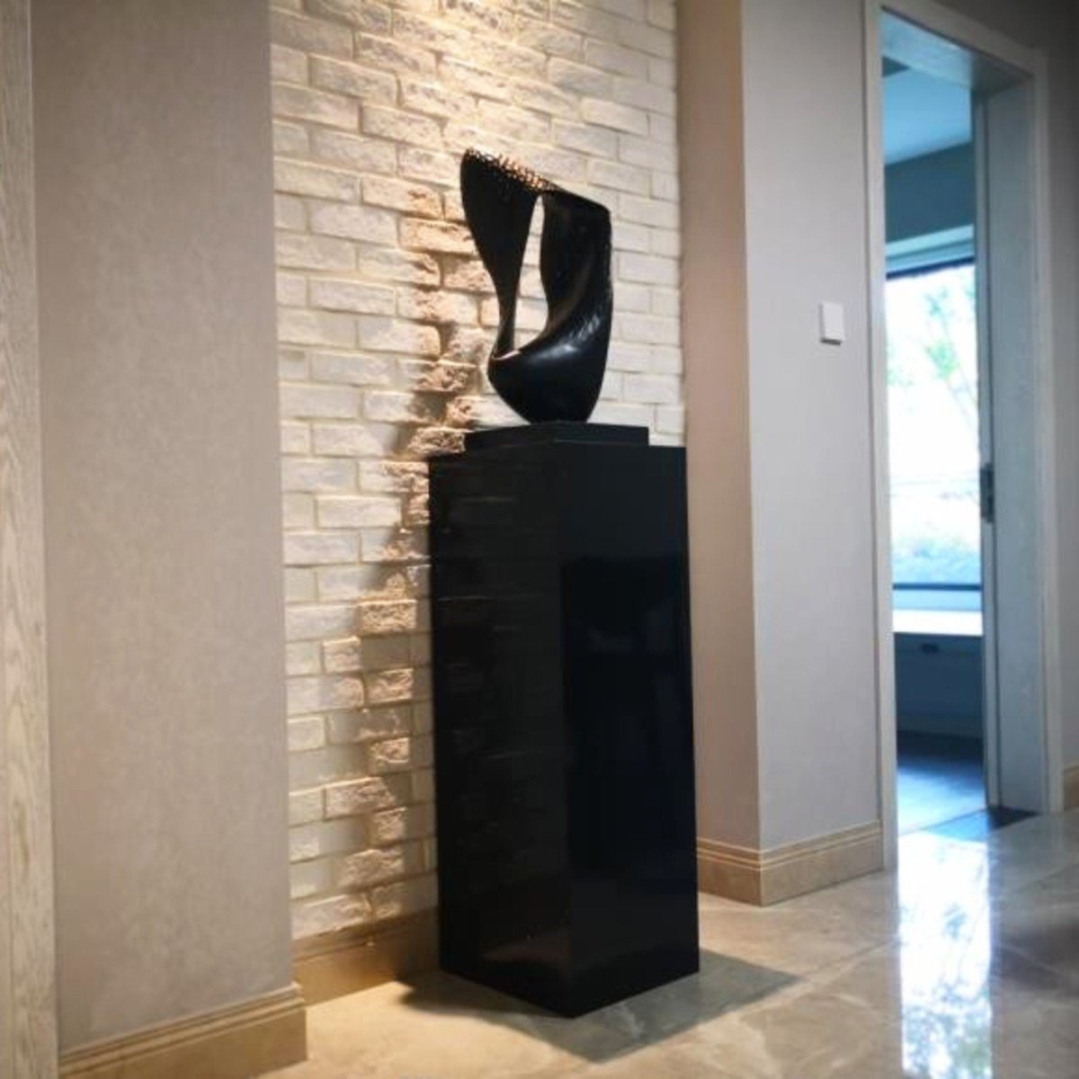 White marble pedestal ornaments Floor - to - floor stone pillar pedestal - Act Design Shop